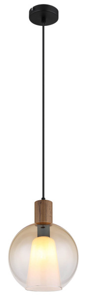 Globo Barry I E27 Hängeleuchte 40W Schwarz Matt, Metall Ø25cm 15773H