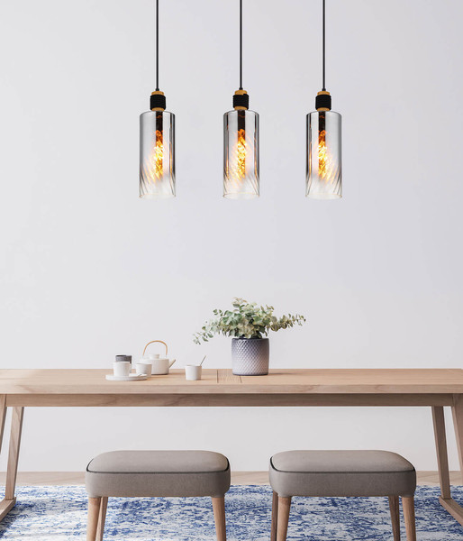 Globo Osborne E27 Hängeleuchte 3-fach 40W Schwarz Matt, Metall Ø12cm 15777-3H