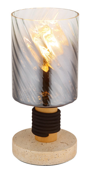 Globo Osborne E27 Tischleuchte 40W Travertine-Optik, Beton Ø12cm 15777T