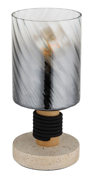 Globo Osborne E27 Tischleuchte 40W Travertine-Optik, Beton Ø12cm 15777T