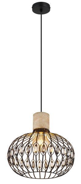 Globo Dorthy E27 Hängeleuchte 40W Schwarz Matt, Metall Ø38cm 15778H