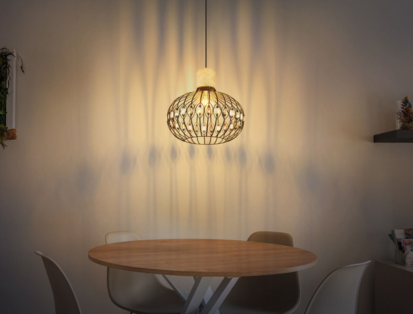 Globo Dorthy E27 Hängeleuchte 40W Schwarz Matt, Metall Ø38cm 15778H