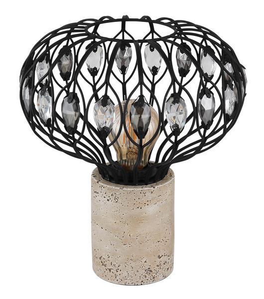 Globo Dorthy E27 Tischleuchte 40W Travertine-Optik, Beton Ø25cm 15778T