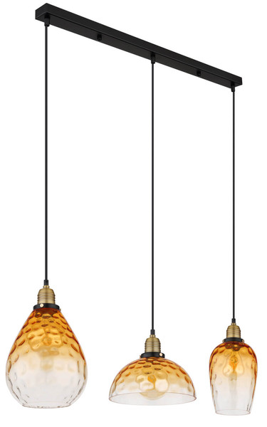 Globo Salvy E27 Hängeleuchte 3-fach 60W Schwarz Matt, Metall 120cm 15786-3H