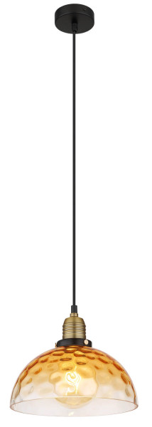 Globo Salvy E27 Hängeleuchte 60W Schwarz Matt, Metall Ø25cm 15786H1