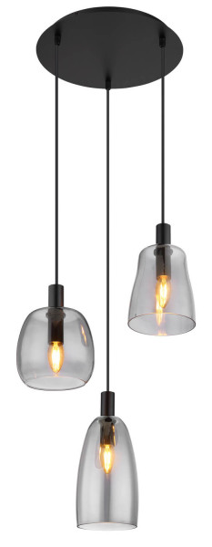 Globo Garri E14 Hängeleuchte 3-fach 40W Schwarz Matt, Metall 150cm 15789-3HB