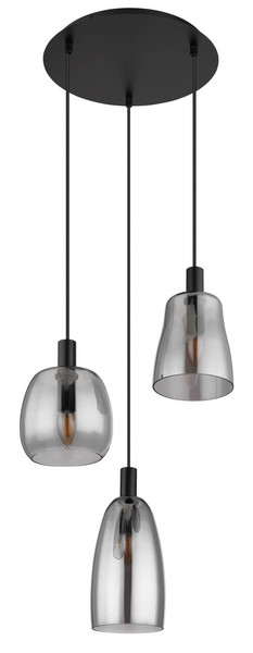Globo Garri E14 Hängeleuchte 3-fach 40W Schwarz Matt, Metall 150cm 15789-3HB