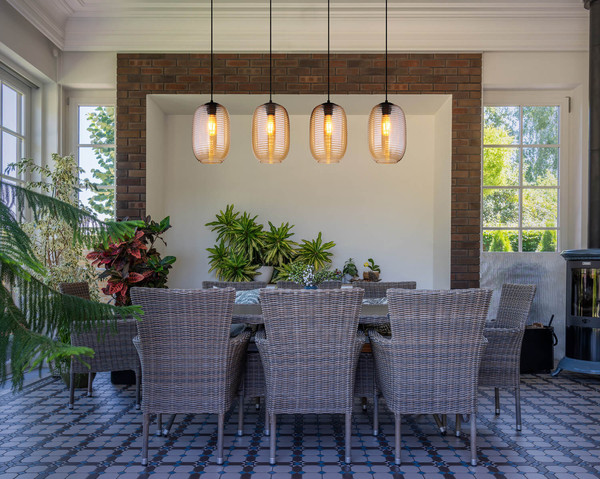 Globo Jefrey E27 Hängeleuchte 4-fach 40W Schwarz Matt, Metall Ø20cm 15794-4HA