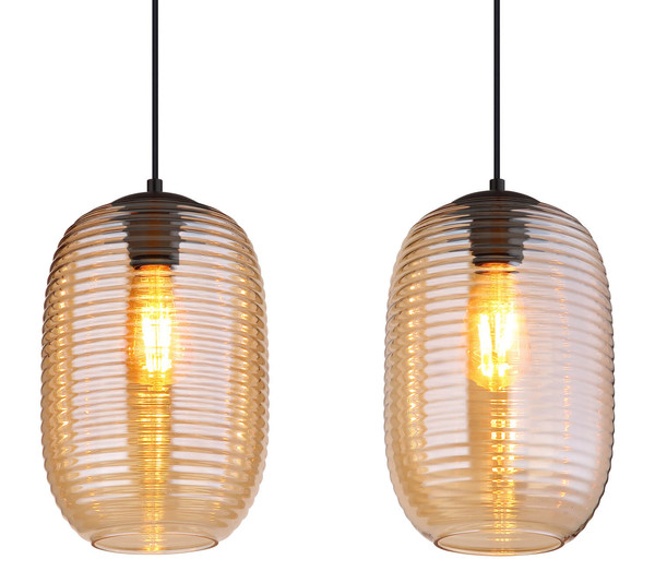 Globo Jefrey E27 Hängeleuchte 4-fach 40W Schwarz Matt, Metall Ø20cm 15794-4HA