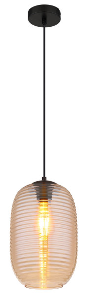 Globo Jefrey E27 Hängeleuchte 40W Schwarz Matt, Metall Ø20cm 15794HA