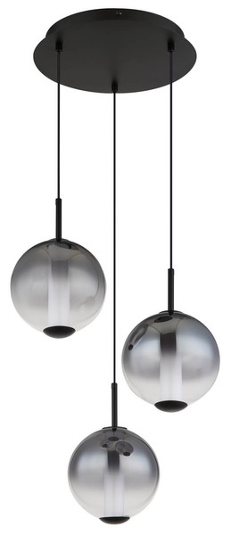 Globo Lacy LED Hängeleuchte 33W Warmweiß Schwarz Matt, Metall Ø18cm 15798-3HR