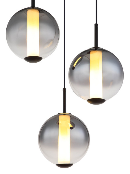 Globo Lacy LED Hängeleuchte 33W Warmweiß Schwarz Matt, Metall Ø18cm 15798-3HR