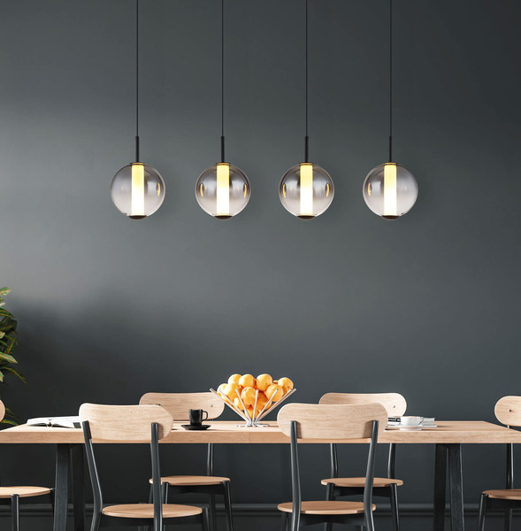 Globo Lacy LED Hängeleuchte 44W Warmweiß Schwarz Matt, Metall Ø18cm 15798-4H