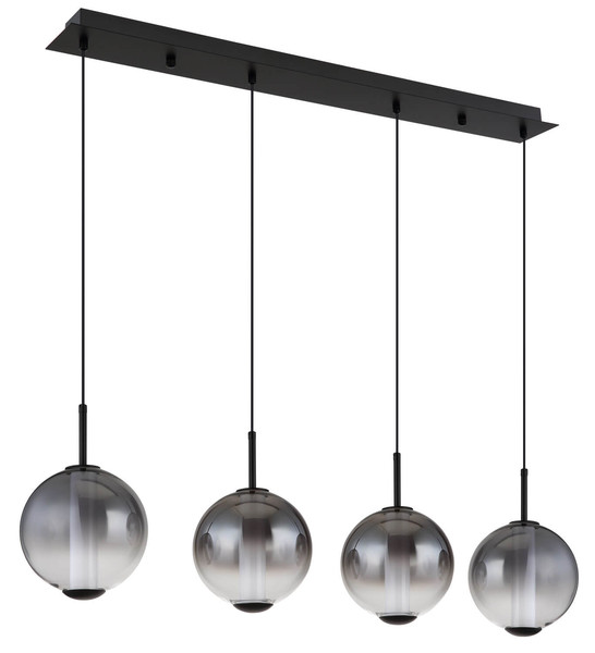 Globo Lacy LED Hängeleuchte 44W Warmweiß Schwarz Matt, Metall Ø18cm 15798-4H