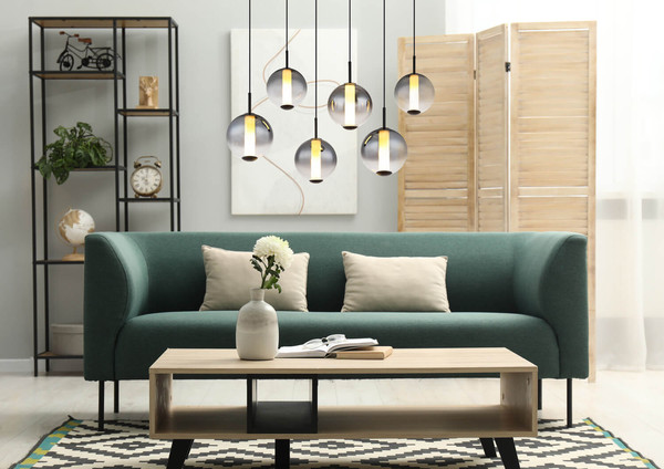 Globo Lacy LED Hängeleuchte 78W Warmweiß Schwarz Matt, Metall 120cm 15798-6H