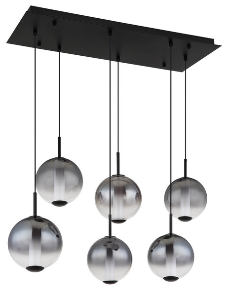 Globo Lacy LED Hängeleuchte 78W Warmweiß Schwarz Matt, Metall 120cm 15798-6H