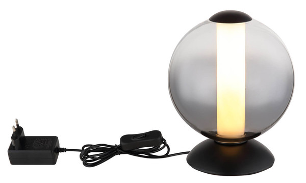 Globo Lacy LED Tischleuchte 15W Warmweiß Schwarz Matt, Metall Ø18cm 15798T
