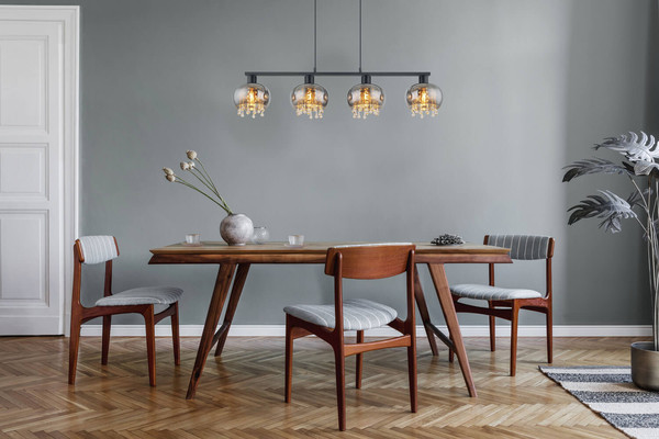 Globo Corry E27 Hängeleuchte 4-fach 9W Schwarz Matt, Metall Ø21cm 15839-4H