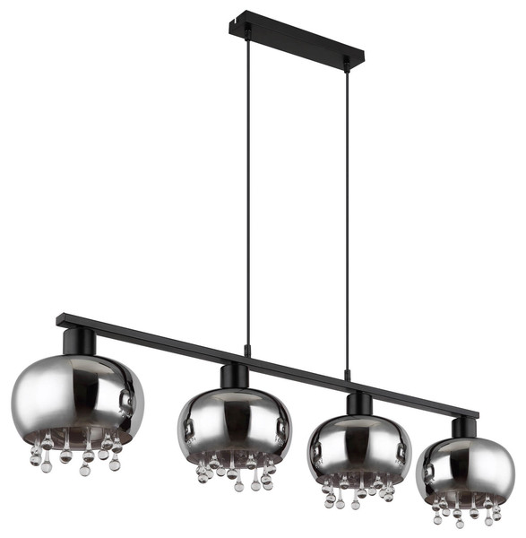 Globo Corry E27 Hängeleuchte 4-fach 9W Schwarz Matt, Metall Ø21cm 15839-4H