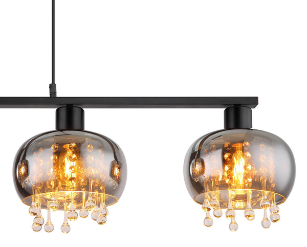 Globo Corry E27 Hängeleuchte 4-fach 9W Schwarz Matt, Metall Ø21cm 15839-4H