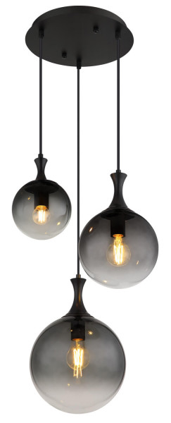 Globo Dalton E27 Hängeleuchte 3-fach 10W Schwarz Matt, Metall 141,5cm 15885-3H