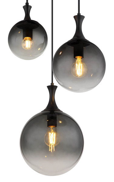 Globo Dalton E27 Hängeleuchte 3-fach 10W Schwarz Matt, Metall 141,5cm 15885-3H