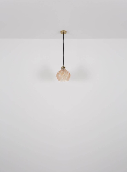 Globo Pendelleuchte Jessica E27 Goldfarben matt amber Metall Glas Ø22cm
