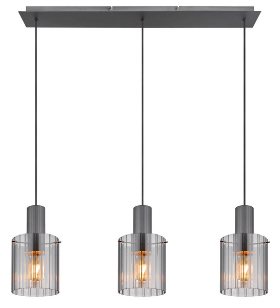 Globo Tulivar E27 Hängeleuchte 3-fach 40W Grau Dunkel, Metall Ø18cm 15904-3H