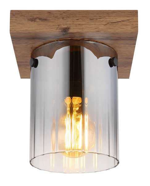 Globo Underwood E27 Deckenleuchte 40W Holzoptik Dunkel, Mdf Ø12cm 15915-1