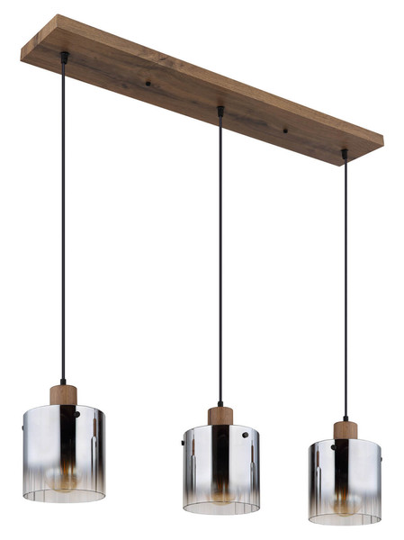 Globo Underwood E27 Hängeleuchte 3-fach 60W Holzoptik Dunkel, Mdf Ø18cm 15915-3H