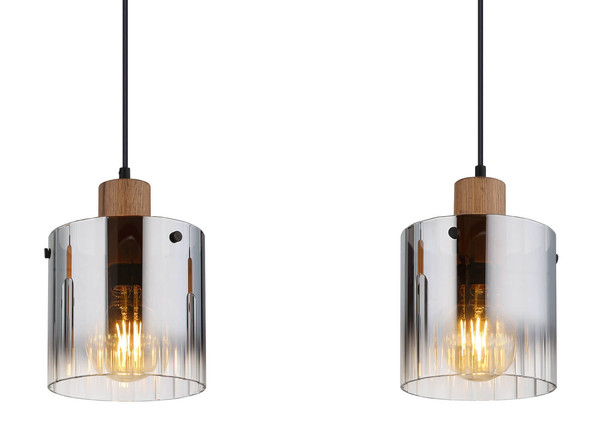 Globo Underwood E27 Hängeleuchte 3-fach 60W Holzoptik Dunkel, Mdf Ø18cm 15915-3H