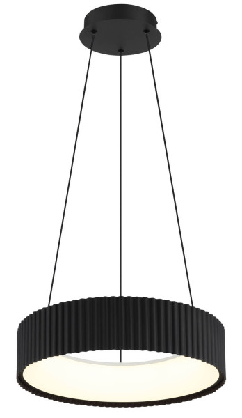 Globo Kemp LED Hängeleuchte 45W CCT Schwarz Matt, Metall Memoryfunktion Ø46cm 15924S