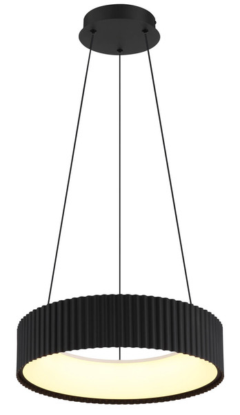 Globo Kemp LED Hängeleuchte 45W CCT Schwarz Matt, Metall Memoryfunktion Ø46cm 15924S