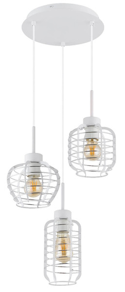 Globo Pendelleuchte Nesa 3-flammig E27 Weiß matt Metall Ø37,5cm