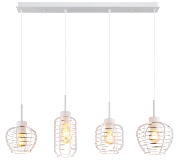 Globo Pendelleuchte Nesa 4-flammig E27 Weiß matt Metall 120x90cm