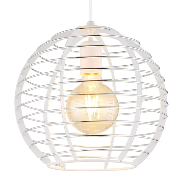 Globo Pendelleuchte Nesa E27 Weiß matt Metall Ø28cm