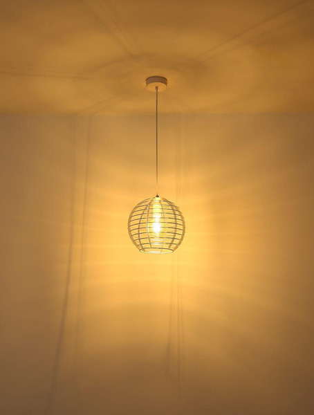 Globo Pendelleuchte Nesa E27 Weiß matt Metall Ø28cm