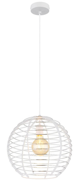 Globo Pendelleuchte Nesa E27 Weiß matt Metall Ø35cm