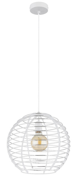 Globo Pendelleuchte Nesa E27 Weiß matt Metall Ø35cm