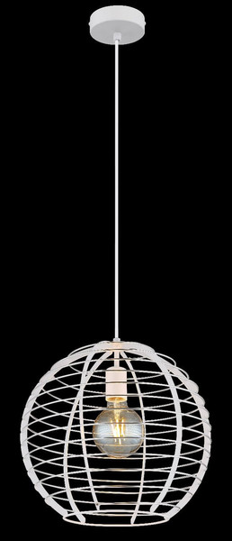 Globo Pendelleuchte Nesa E27 Weiß matt Metall Ø35cm