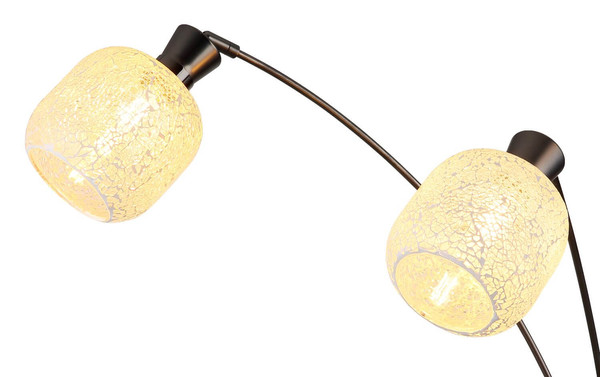 Globo Stehleuchte Brokana 3-flammig E14 Schwarz-chrom matt Metall Glas 200,5cm