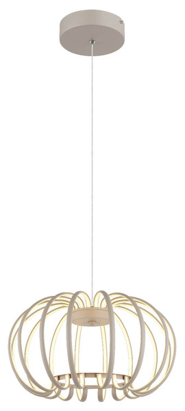 Globo LED Pendelleuchte Ribbon 40W warmweiss Sandfarben matt Metall Aluminiumstäbe Ø40cm