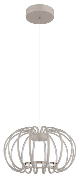 Globo LED Pendelleuchte Ribbon 40W warmweiss Sandfarben matt Metall Aluminiumstäbe Ø40cm