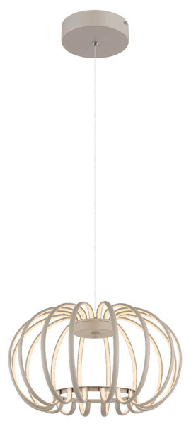 Globo LED Pendelleuchte Ribbon 40W warmweiss Sandfarben matt Metall Aluminiumstäbe Ø40cm