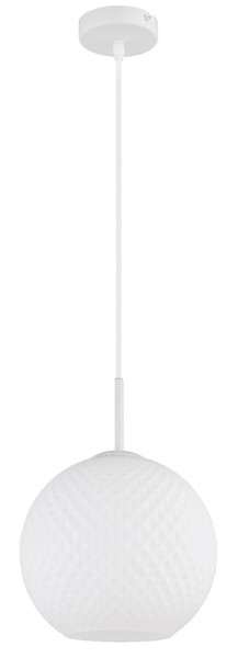 Globo Pendelleuchte Andre E27 Weiß matt opal Metall Glaskugel Ø25cm