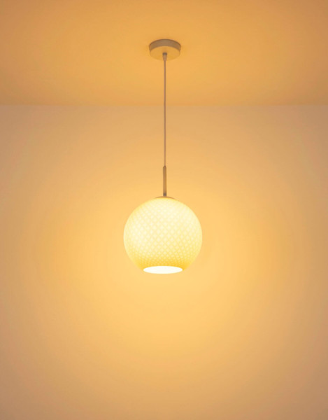 Globo Pendelleuchte Andre E27 Weiß matt opal Metall Glaskugel Ø25cm