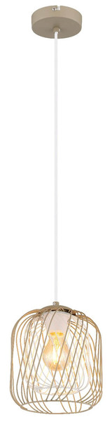 Globo Pendelleuchte Dichti E27 Sandfarben matt Metall Metallgeflecht Ø18cm