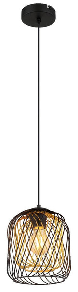 Globo Pendelleuchte Dichti E27 Schwarz matt Metall Metallgeflecht Ø18cm