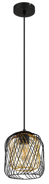 Globo Pendelleuchte Dichti E27 Schwarz matt Metall Metallgeflecht Ø18cm