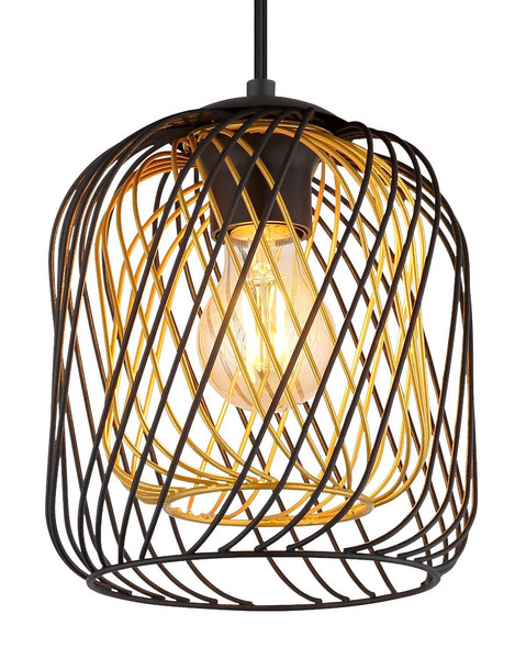 Globo Pendelleuchte Dichti E27 Schwarz matt Metall Metallgeflecht Ø18cm